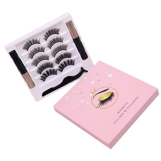 Ensemble de cils magnétiques et eye-liner longue durée, faux cils en vison imperméables, extension de cils réutilisables. (Magnetic Eyelashes Eyeliner Set Long Lasting False Mink Waterproof Eye Lashes Extension)