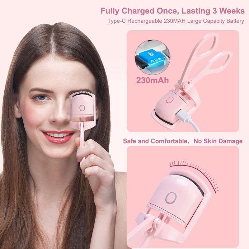 Recourbe-cils électrique portable chauffant pour les cils, boucles de cils longue durée. Recourbe-cils thermique, outils de maquillage, recourbe-cils chauffants(electric heated comb eye lash long lasting eyelashes curls )