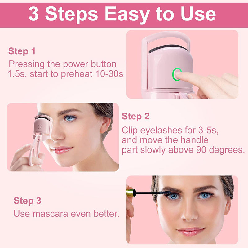Recourbe-cils électrique portable chauffant pour les cils, boucles de cils longue durée. Recourbe-cils thermique, outils de maquillage, recourbe-cils chauffants(electric heated comb eye lash long lasting eyelashes curls )