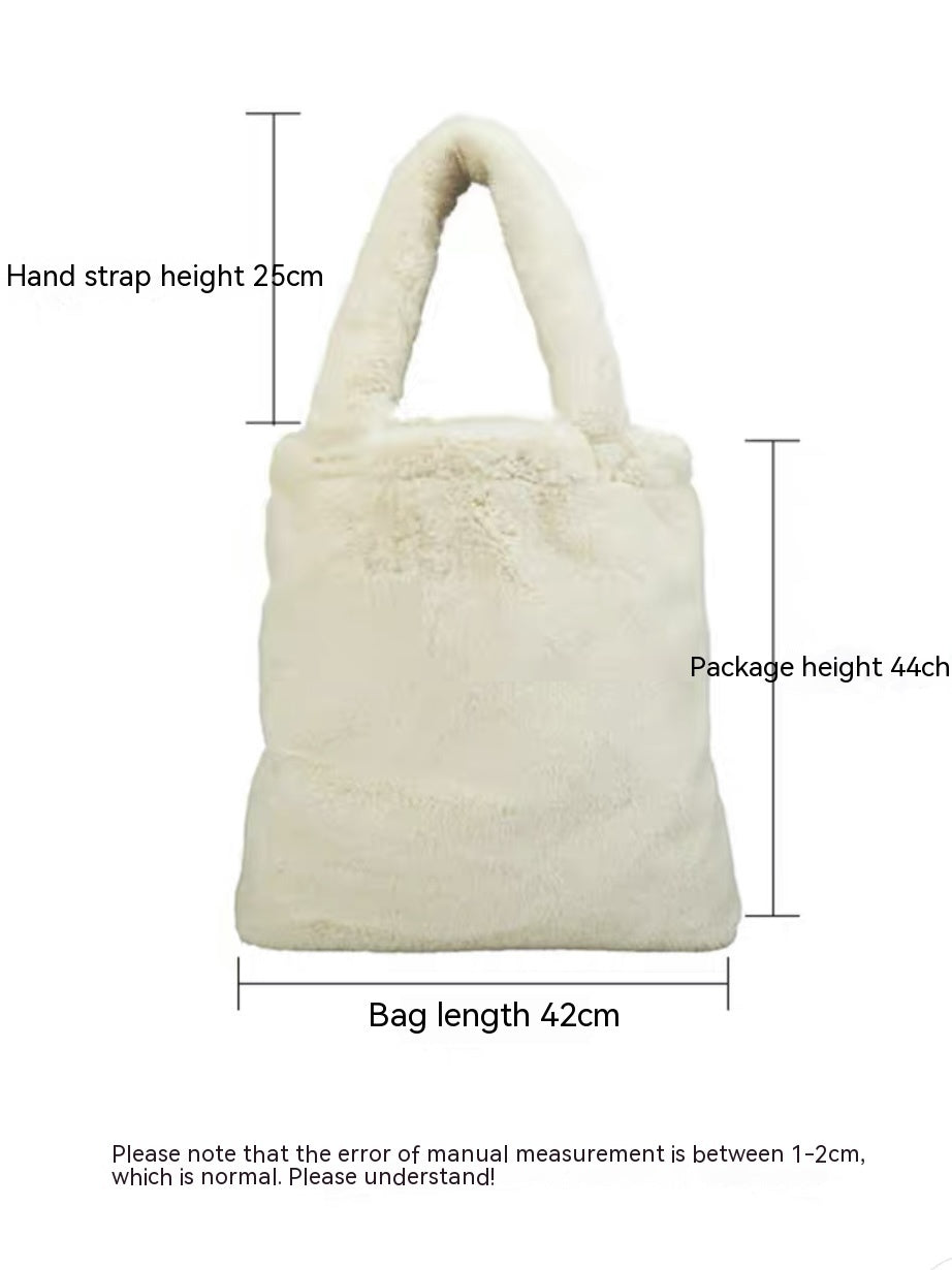Sac fourre-tout en peluche pour femme,