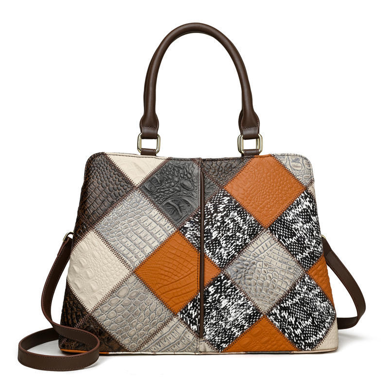 Sac à bandoulière couleur contraste patchwork pour femme