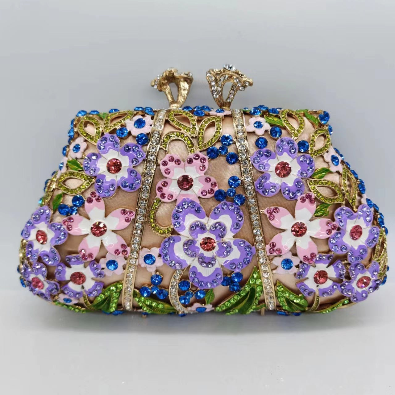 Sac de soirée dégoulinant huile diamant couleur émail fleur embrayage