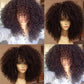 Perruque Afro-noir volume gonflé explosion couleur unie