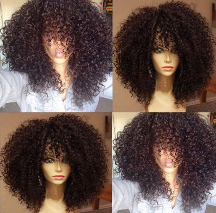 Perruque Afro-noir volume gonflé explosion couleur unie